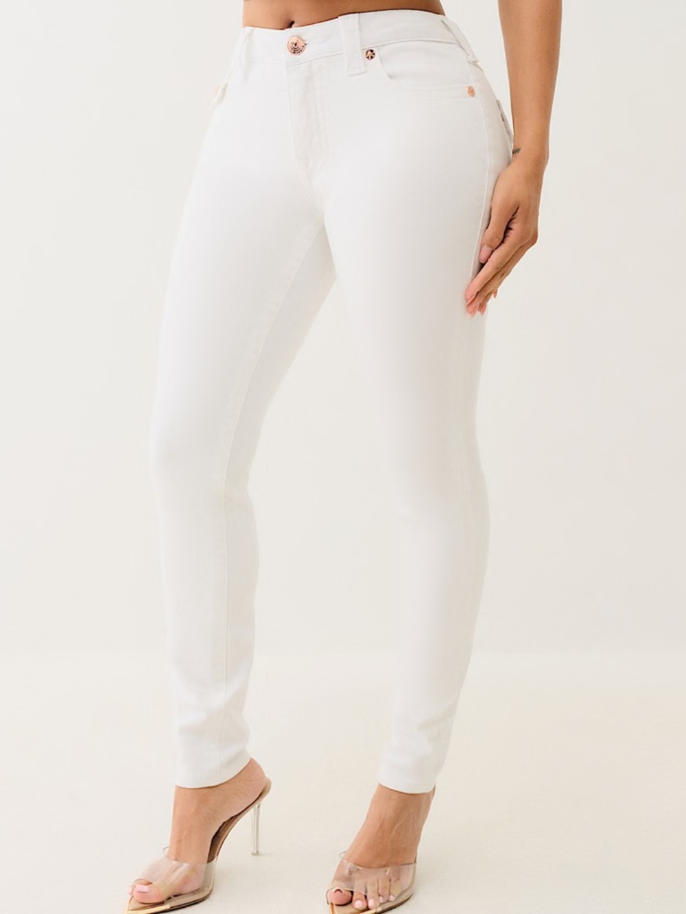 True Religion Jennie Women's White Skinny Jeans 32